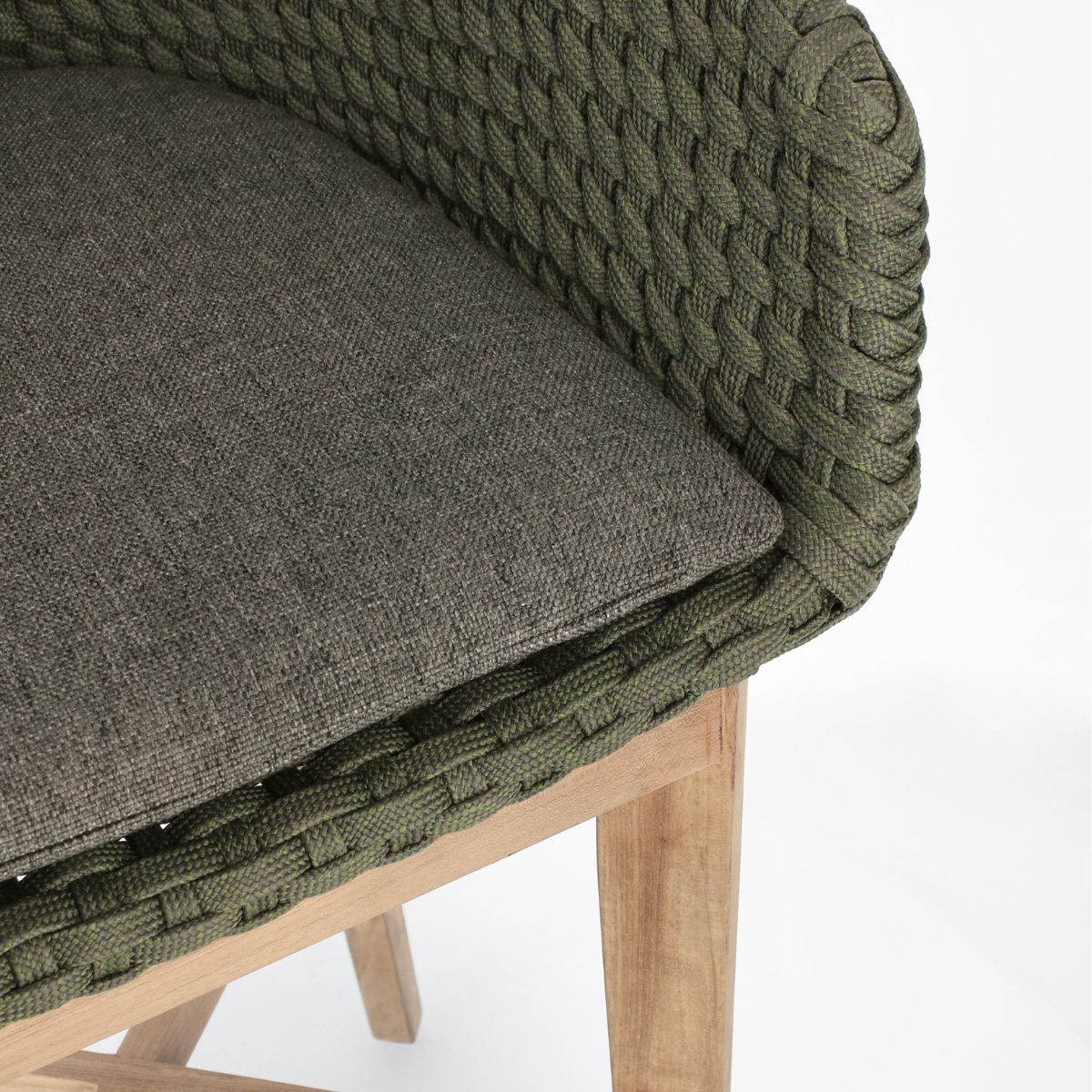 BT ZALUMA Green elegant Polyrattan outdoor bar stool